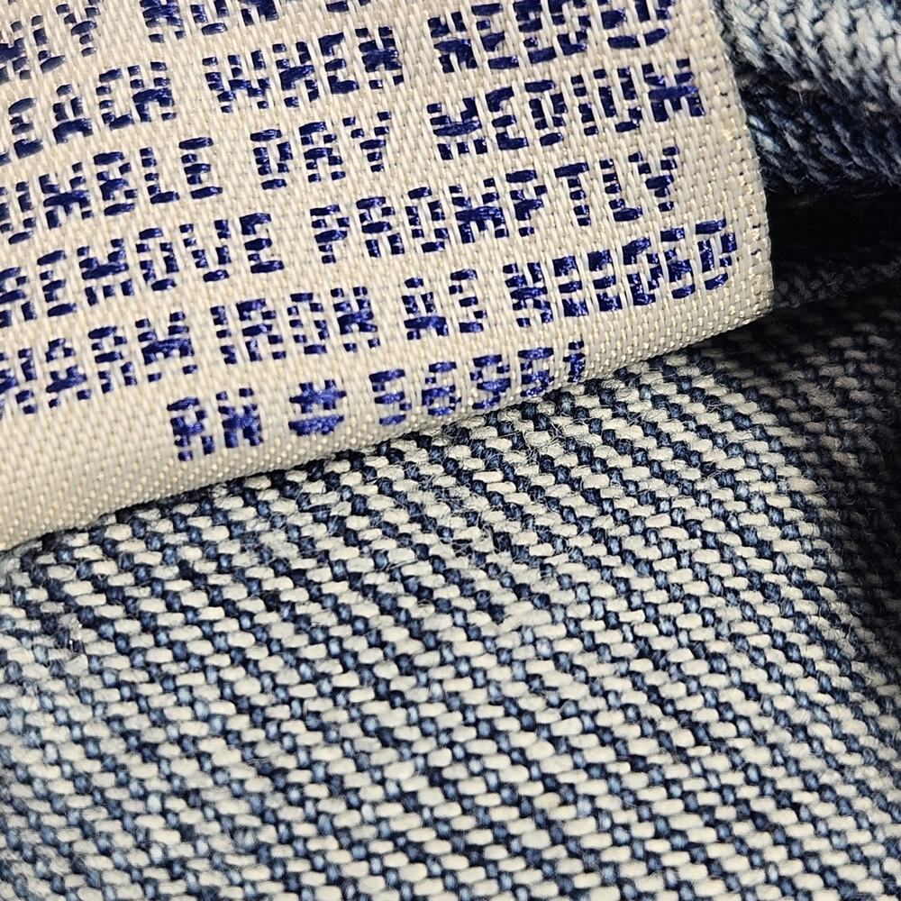 VTG 90s Overall Dress Denim Jean Cargo Blue Sleeveless Grunge Teacher Sz L - Picture 10 of 10